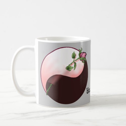 yin Yang red rose Mug