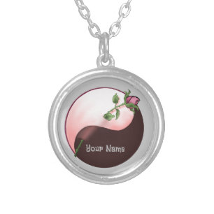 Yin Yang Red Rose necklace