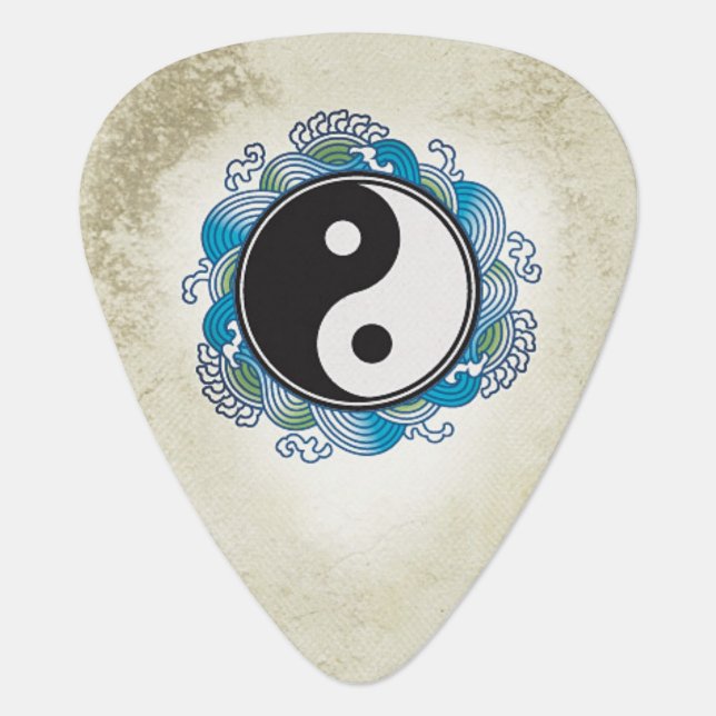 Yin Yang Retro Guitar Pick Plectrum (Front)