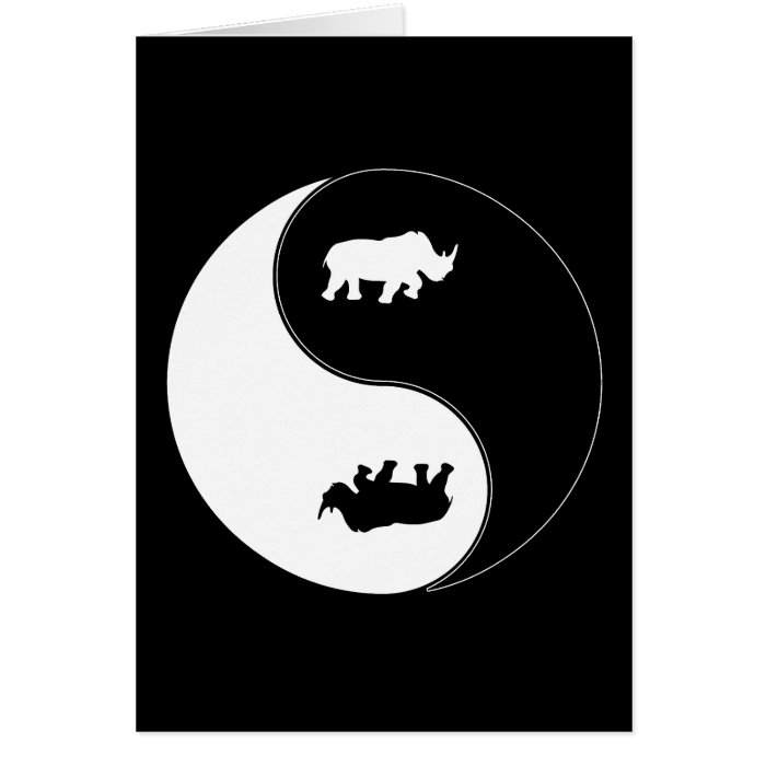 Yin Yang Rhinoceros Cards