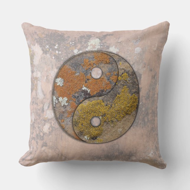 Yin Yang Rock Art Talking Canyons, New Mexico Throw Pillow (Front)