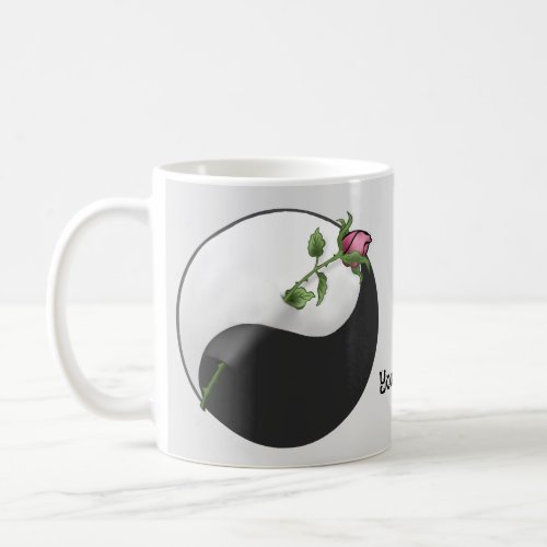 Yin Yang Rose Coffee Mug