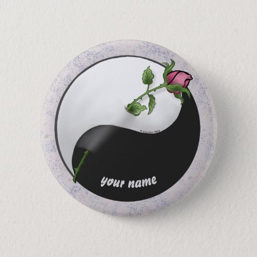 Yin Yang rose custom name button