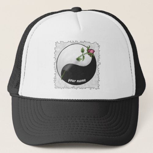 Yin Yang rose custom name hat