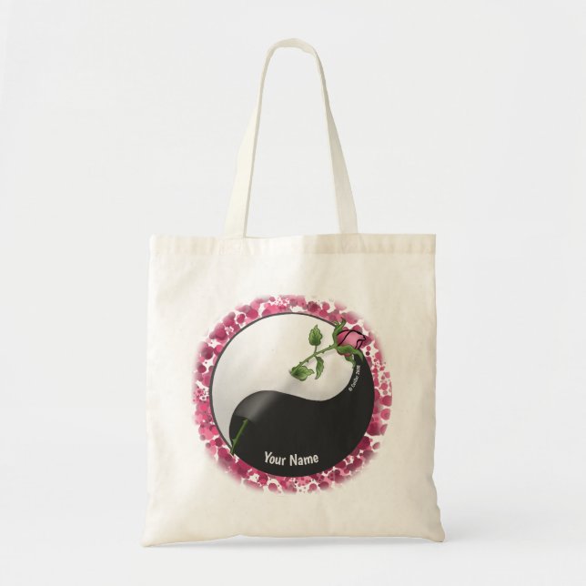 Yin Yang Rose Tote Bag (Front)