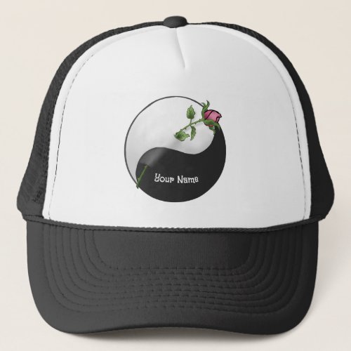 Yin Yang Rose Trucker Hat