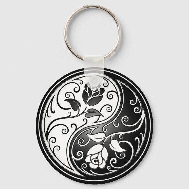 Yin Yang Roses Keychain (Front)
