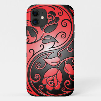 Yin Yang Roses, red and black iPhone 11 Case