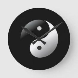 Yin Yang Round Clock