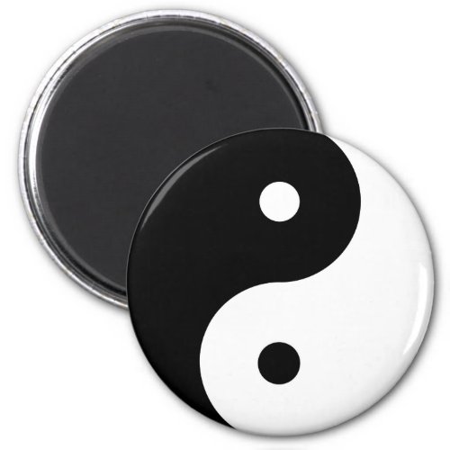 Yin Yang Round Symbol Black White Dancing Shapes Magnet