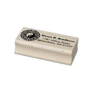 Yin & Yang round Yantra + your ideas Rubber Stamp