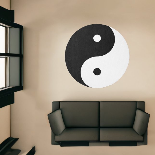 Yin Yang Rug Black & White Ying Yang Round Carpet (Insitu (Indoor 1))