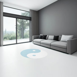 Yin Yang Rug Blue & White Ying Yang Round Carpet