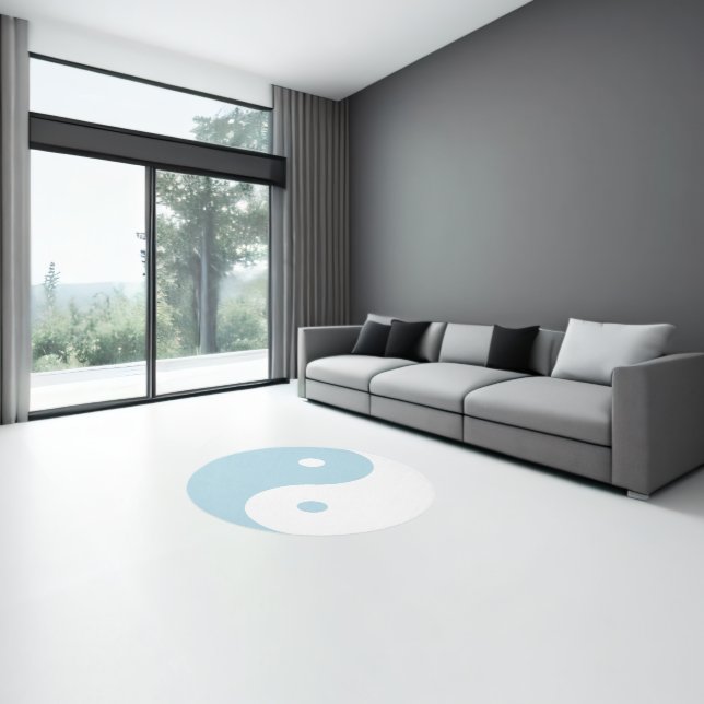 Yin Yang Rug Blue & White Ying Yang Round Carpet (Insitu (Indoor 3))