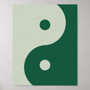 Yin Yang Sage Green Poster