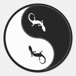Yin Yang Salamander Classic Round Sticker