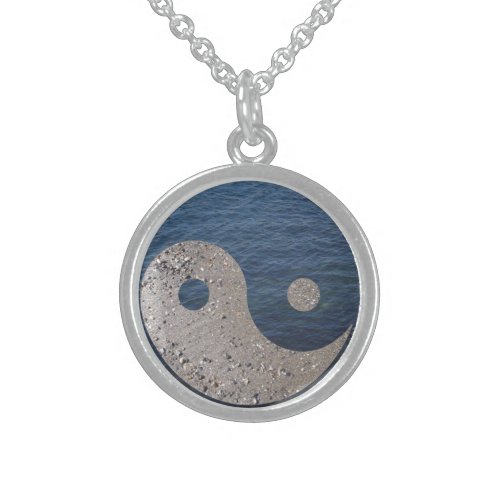 Yin Yang Sand and Water Sterling Silver Necklace