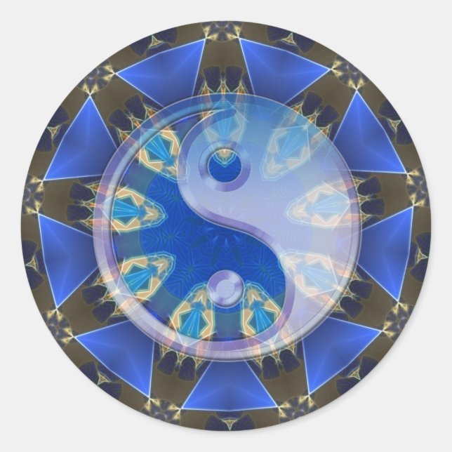 Yin Yang Serpent Circle Mandala  Sticker (Front)