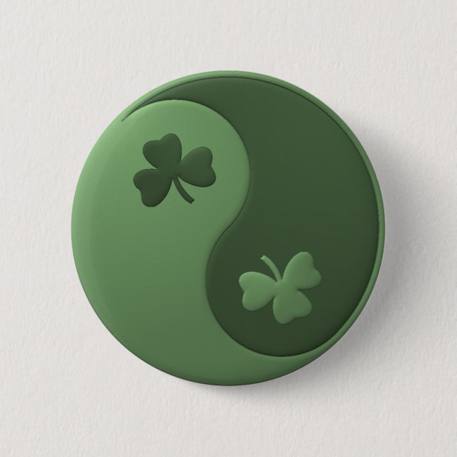 Yin Yang Shamrocks Button (Front)