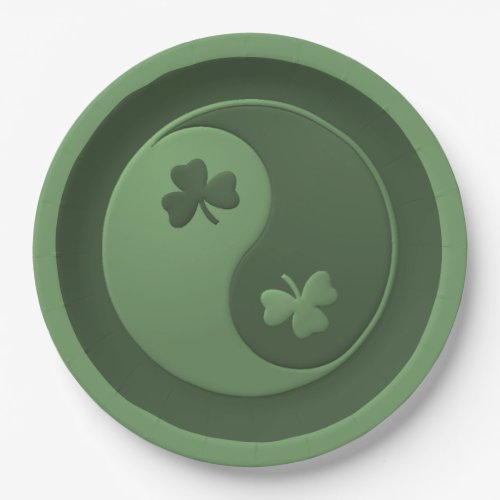 Yin Yang Shamrocks Paper Plates