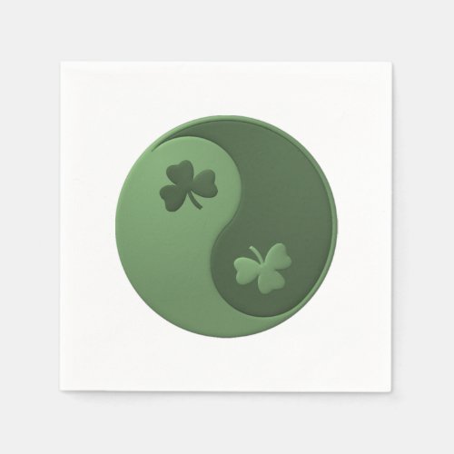 Yin Yang Shamrocks St Patricks Day Napkins