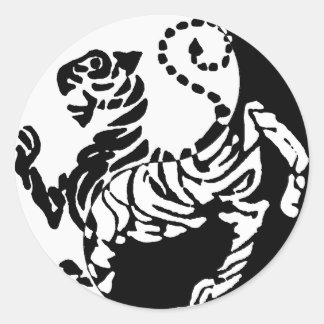 YIN YANG SHOTOKAN TIGER CLASSIC ROUND STICKER