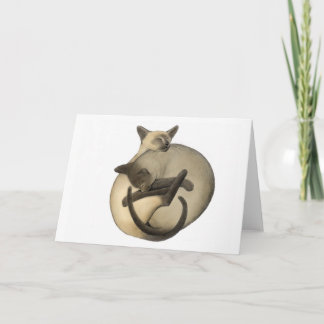 Yin Yang Siamese Cats Card