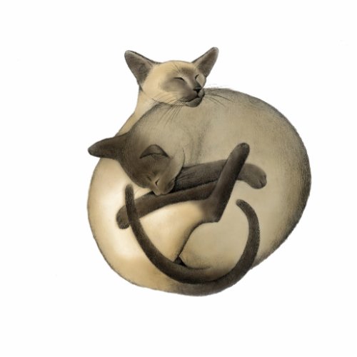 Yin Yang Siamese Cats Holiday Ornament Statuette