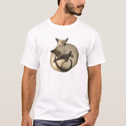 Yin Yang Siamese Cats T Shirt