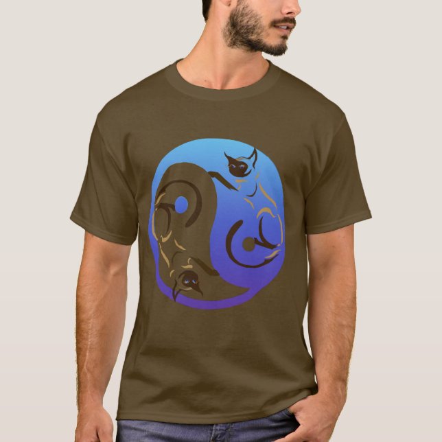 Yin Yang Siamese Cats T-Shirt (Front)