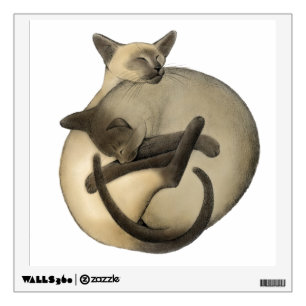 Yin Yang Siamese Cats Wall Decal