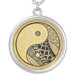 Yin yang silver plated necklace