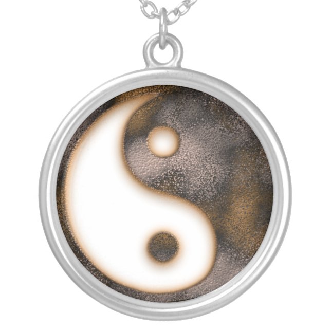 Yin Yang Silver Plated Necklace (Front)