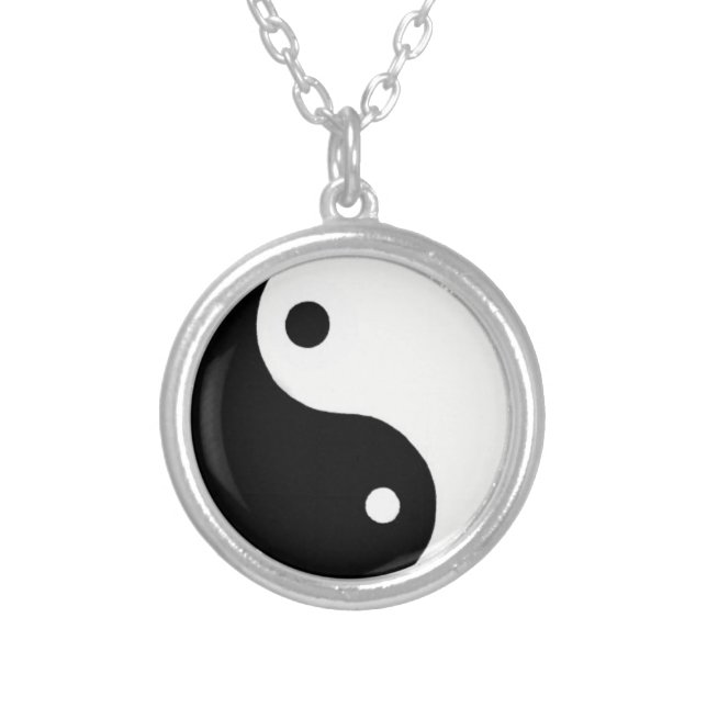 Yin Yang Silver Plated Necklace (Front)