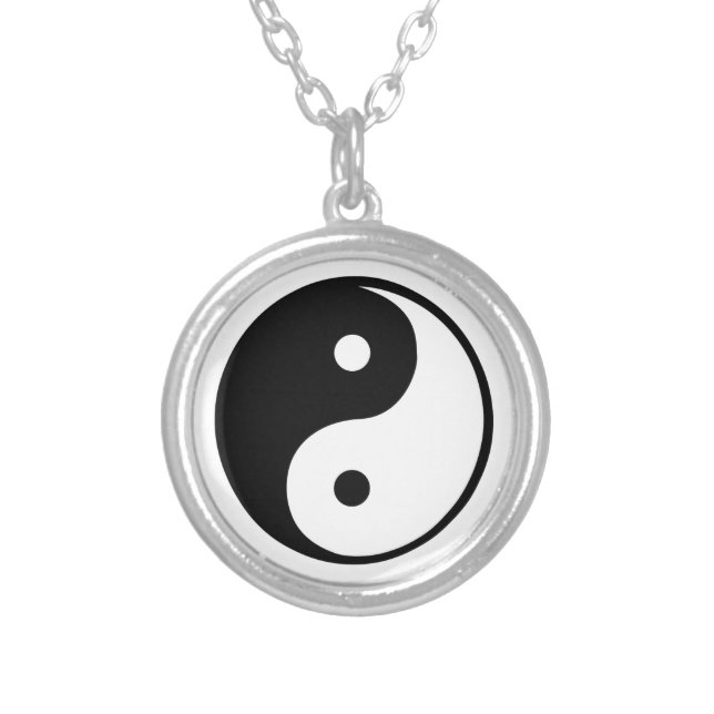 Yin Yang Silver Plated Necklace (Front)
