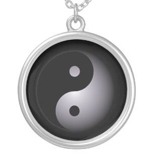 Yin yang silver plated necklace