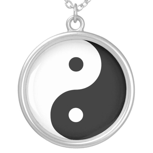 Yin Yang Silver Plated Necklace (Front)