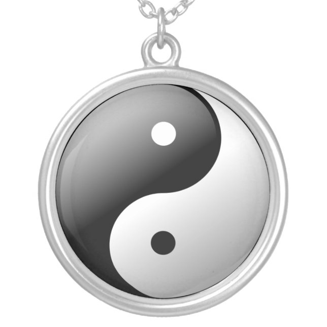Yin Yang Silver Plated Necklace (Front)