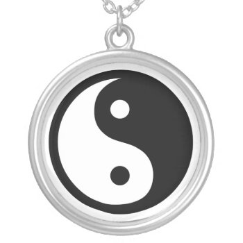 Yin Yang Silver Plated Necklace by siffert at Zazzle