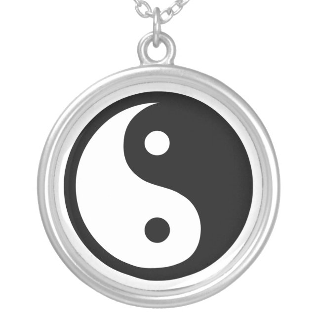 Yin Yang Silver Plated Necklace (Front)