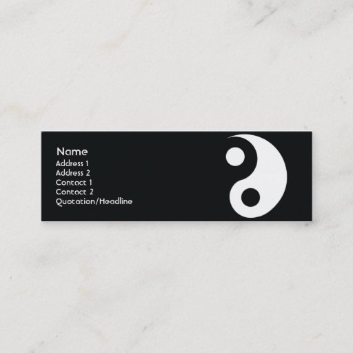 Customizable Yin Yang - Skinny Business Card