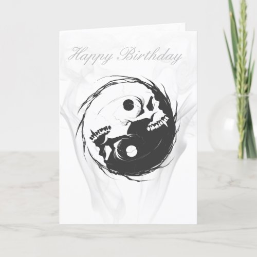 Yin_Yang _ Skull Birthday Card