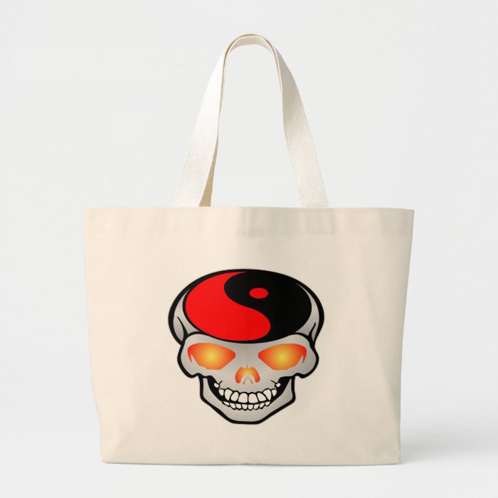 Yin Yang Skull Tattoo Tote Bag