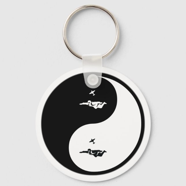 Yin Yang Skydiving Keychain (Front)