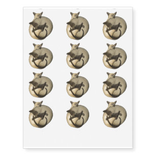 Yin Yang Sleeping Siamese Cats Temporary Tattoo