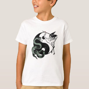 Yin yang Snake And Crane Symbol T-Shirt