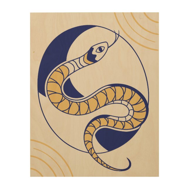 Yin Yang Snake Minimal Vector Wall Art (Front)