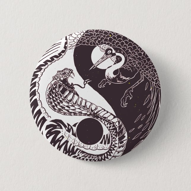 Yin Yang Snake vs Bird  Button (Front)
