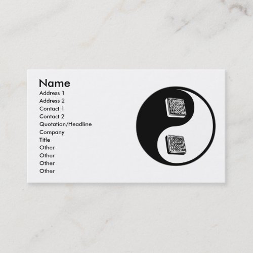 Yin Yang Software Engineering Business Card