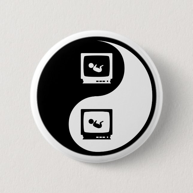 Yin Yang Sonograms Button (Front)